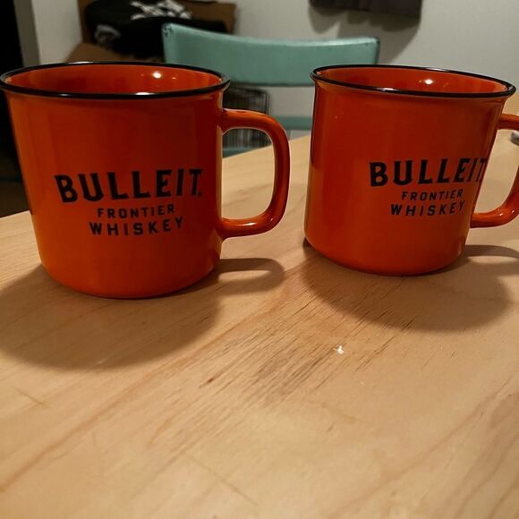 Bulleit Frontier Whiskey Ceramic Coffee Mugs (2) EUC - Picture 7 of 8